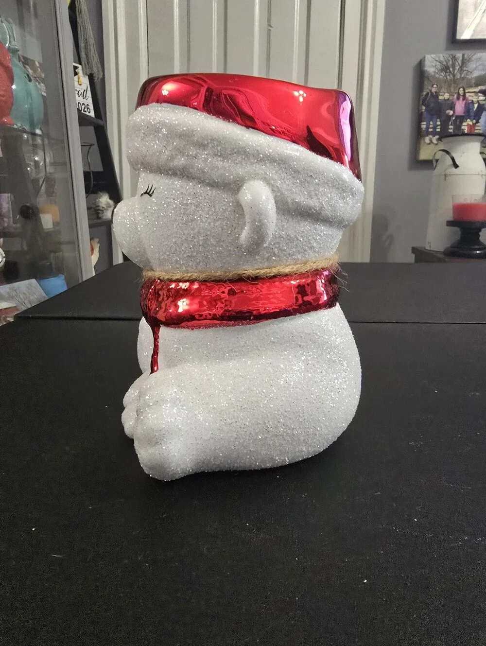 Bath And Body Works Holiday Sparkle Polar Bear Candle Holder with Red Scarf